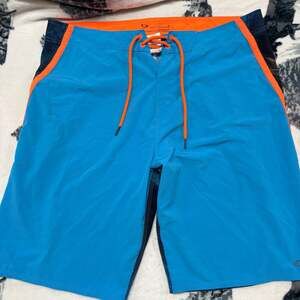 Oakley Board Shorts Mens 38 Blue Orange Swim Trunks Surf Quick Dry Performance